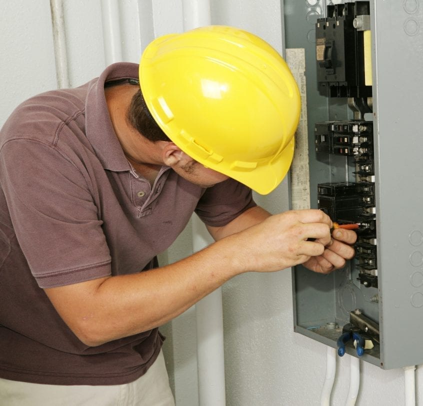 electrician working on circuit