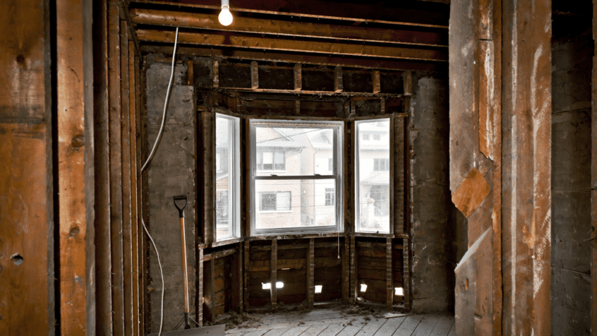 visual image of renovations of old house