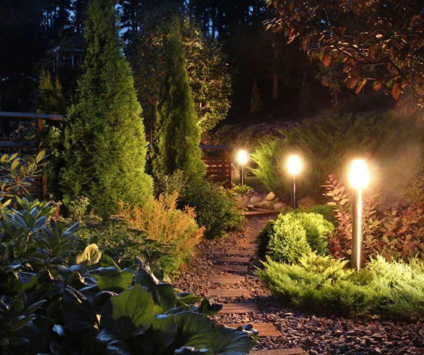 Image of backyard outdoor lighting